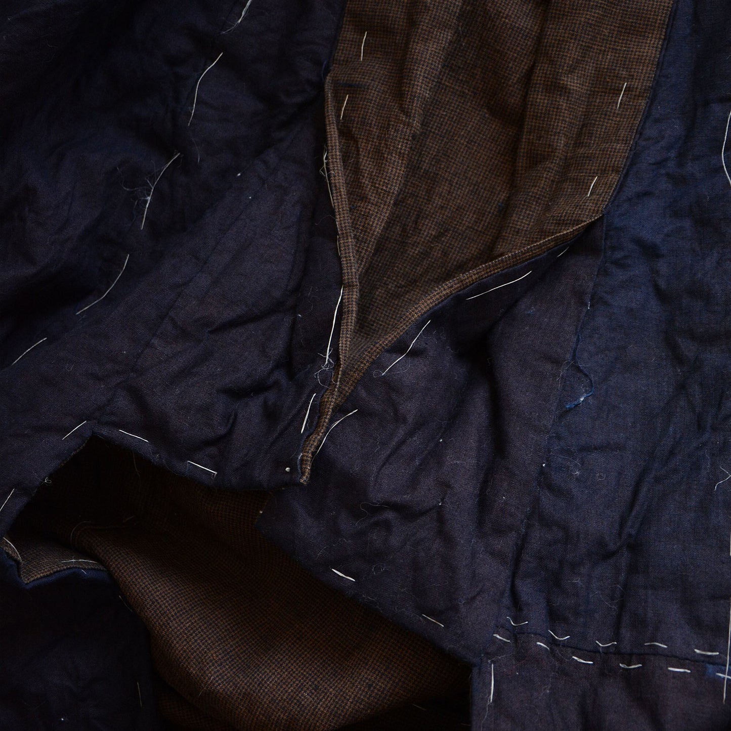 Kimono Padded Jacket Tanzen Indigo Japanese Fabric Cotton Vintage