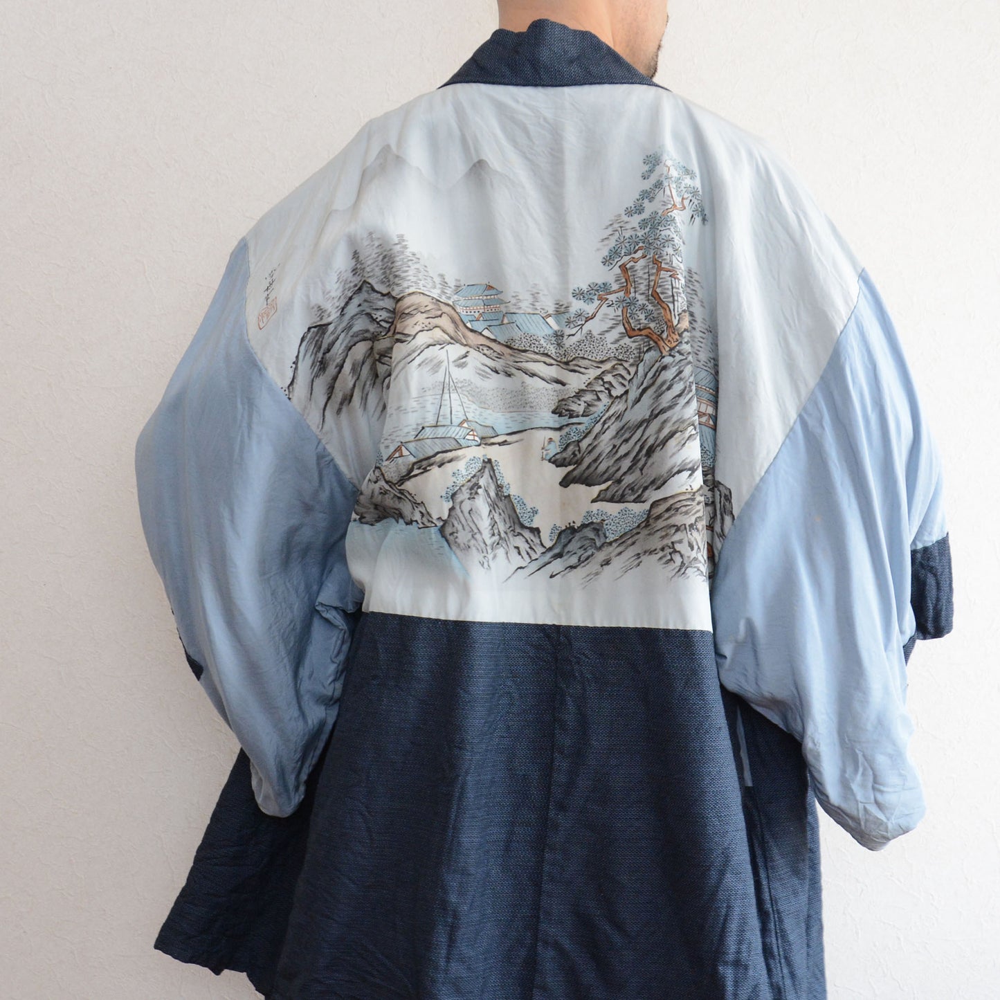 Haori Kimono Japanese For Men Vintage Jacket Uramasari Sesshu's Signature And Seal