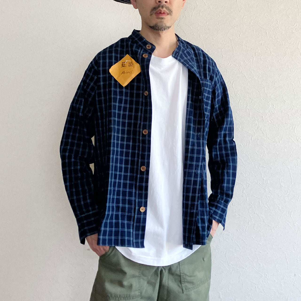 Naturally dyed indigo shirt from Japan