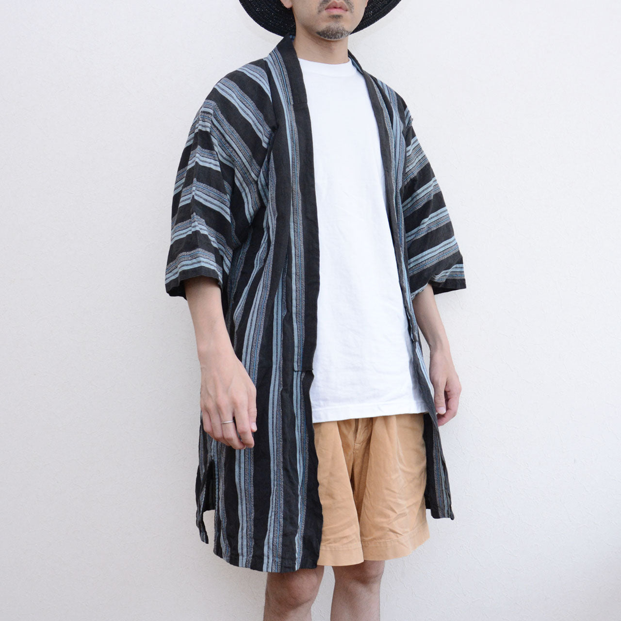 Japanese folk wear noragi with natural aging and shoulder damage