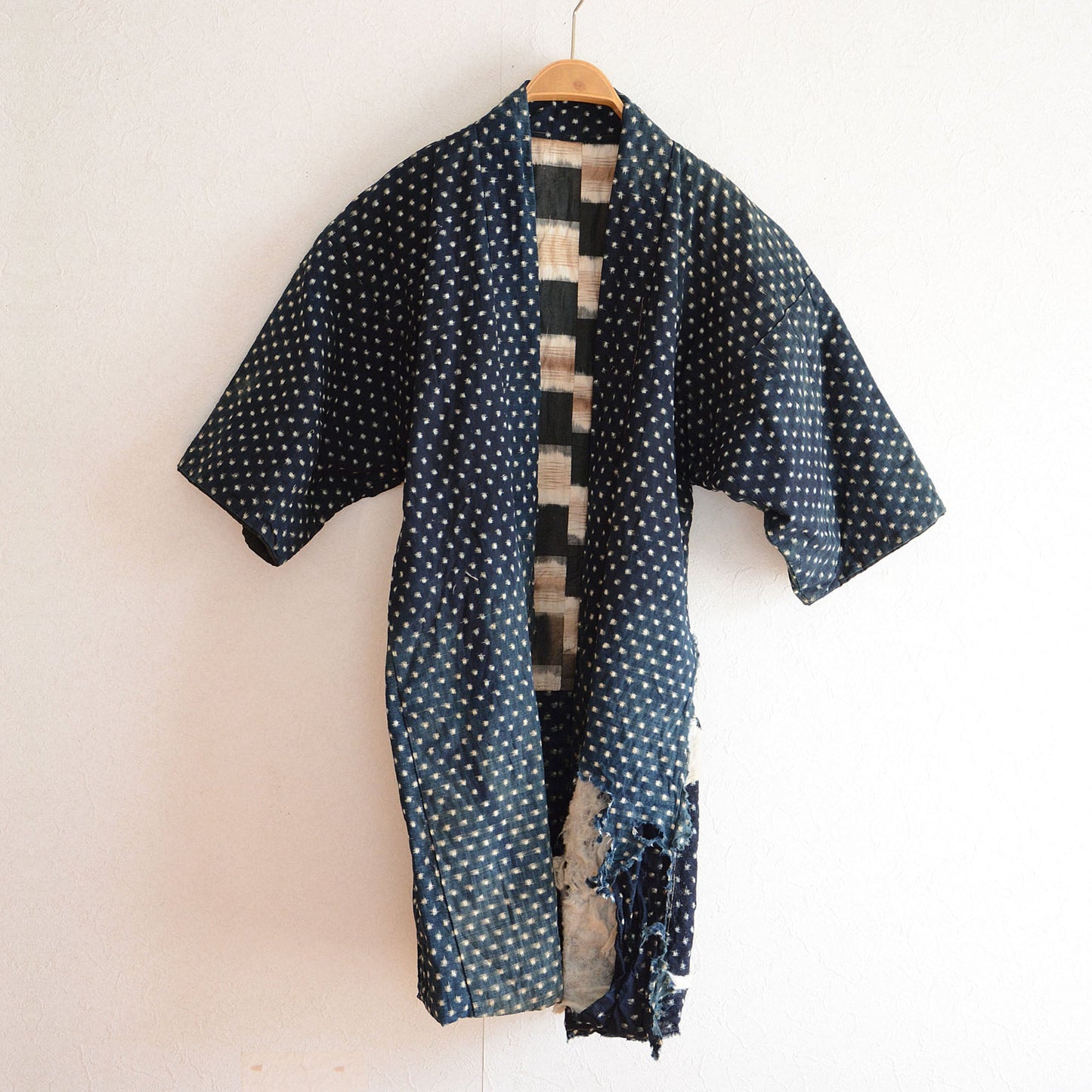 boro hanten jacket haori kimono indigo kasuri fabric japan vintage