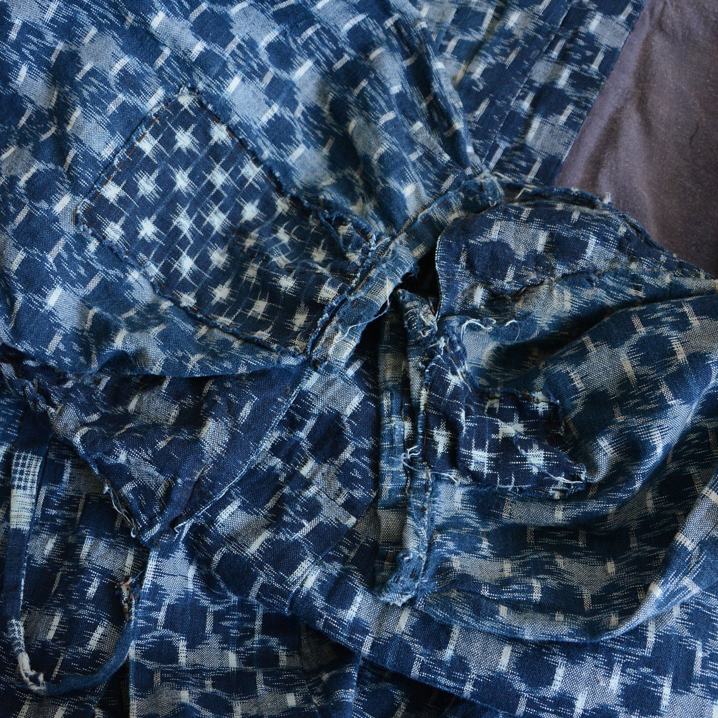 Boro Noragi Jacket Kimono Japanese Fabric Cotton Kasuri Vintage Indigo Crazy Patchwork