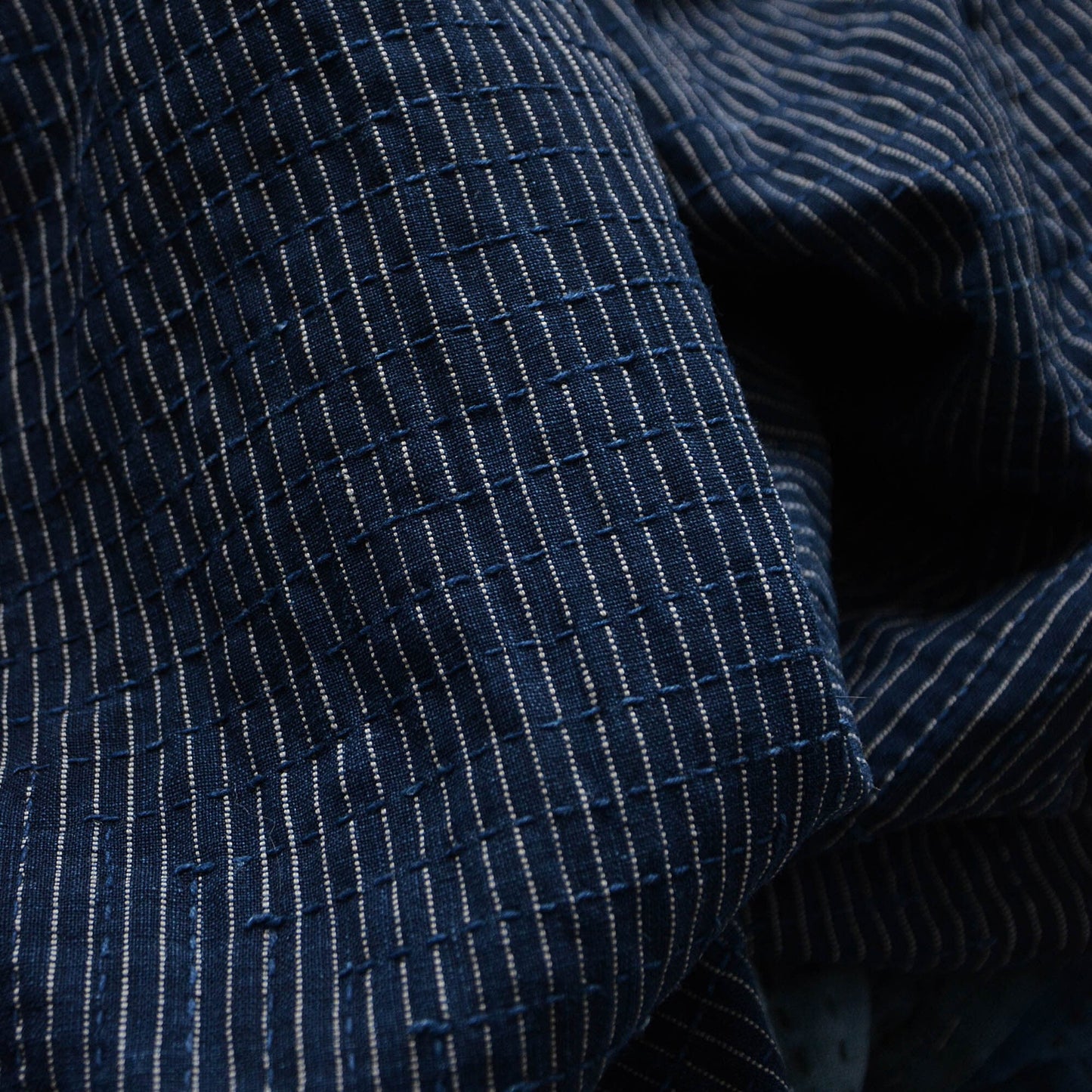 boro sashiko noragi jacket indigo kasuri fabric crazy pattern kimono cotton japan vintage