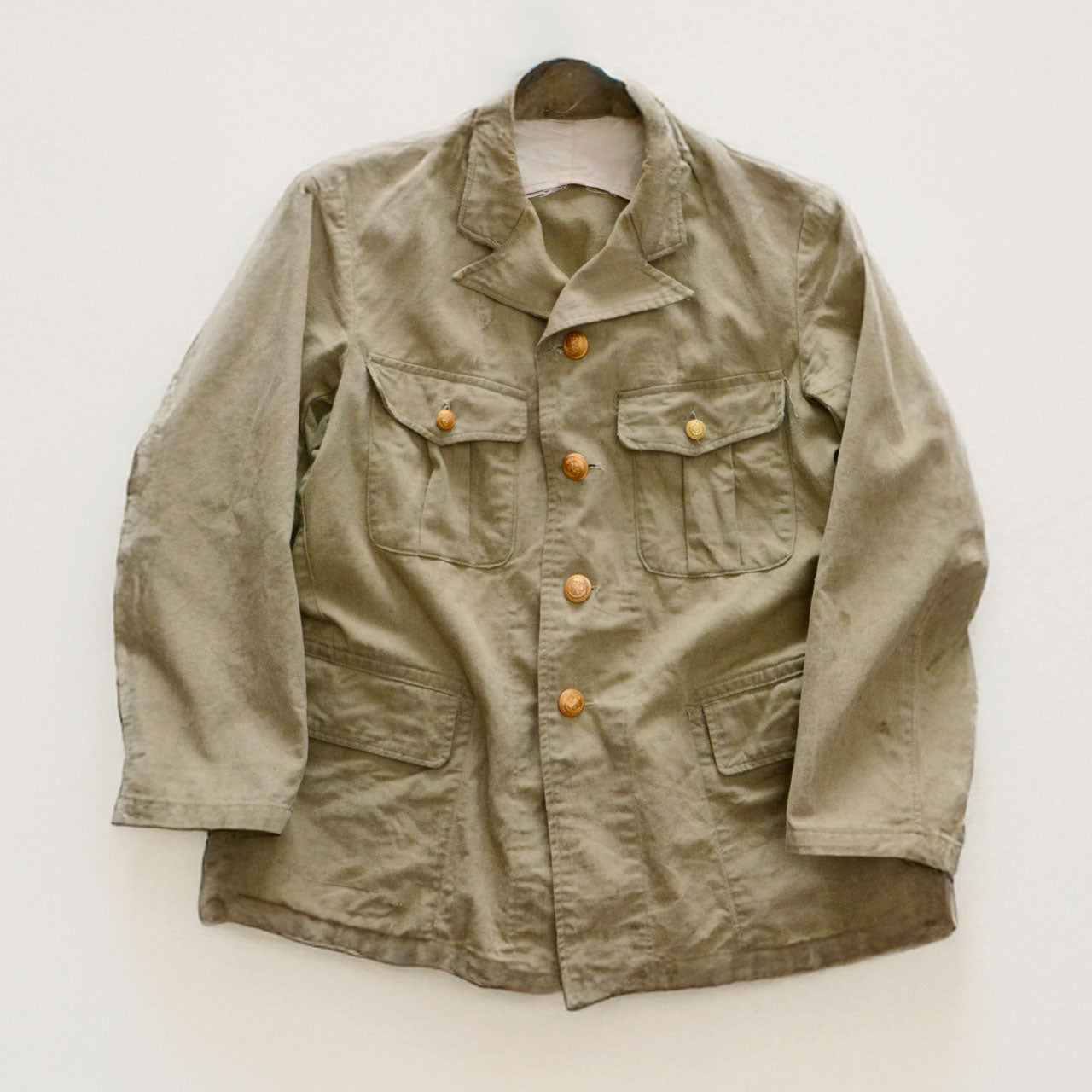 1940s Japanese cotton jacket with four pockets and tailored collar