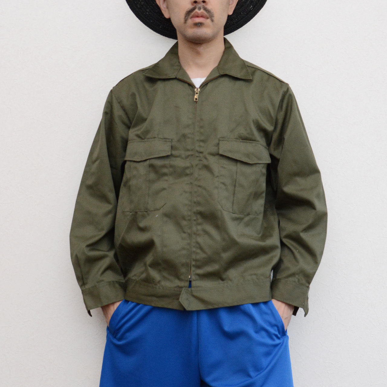 classic olive jacket with boxy cut