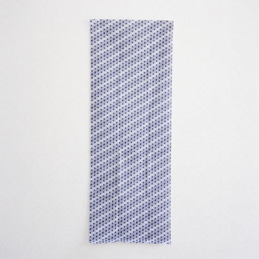 Tenugui with traditional Asanoha pattern in navy by Miyamoto Towel