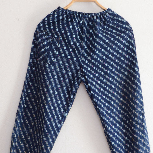 Monpe Pants Noragi Japanese Fabric Vintage Indigo Kasuri Pattern