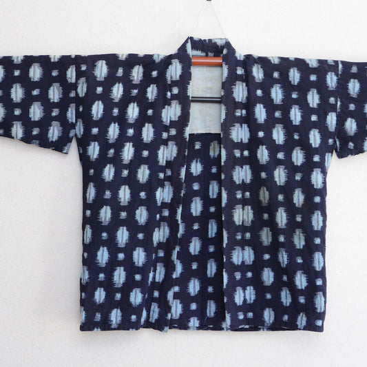 Noragi Jacket Kimono Japanese Fabric Cotton Vintage Indigo Kasuri Pattern