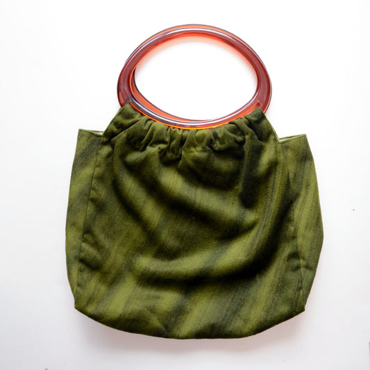 Vintage Japanese granny bag with plastic ring handle