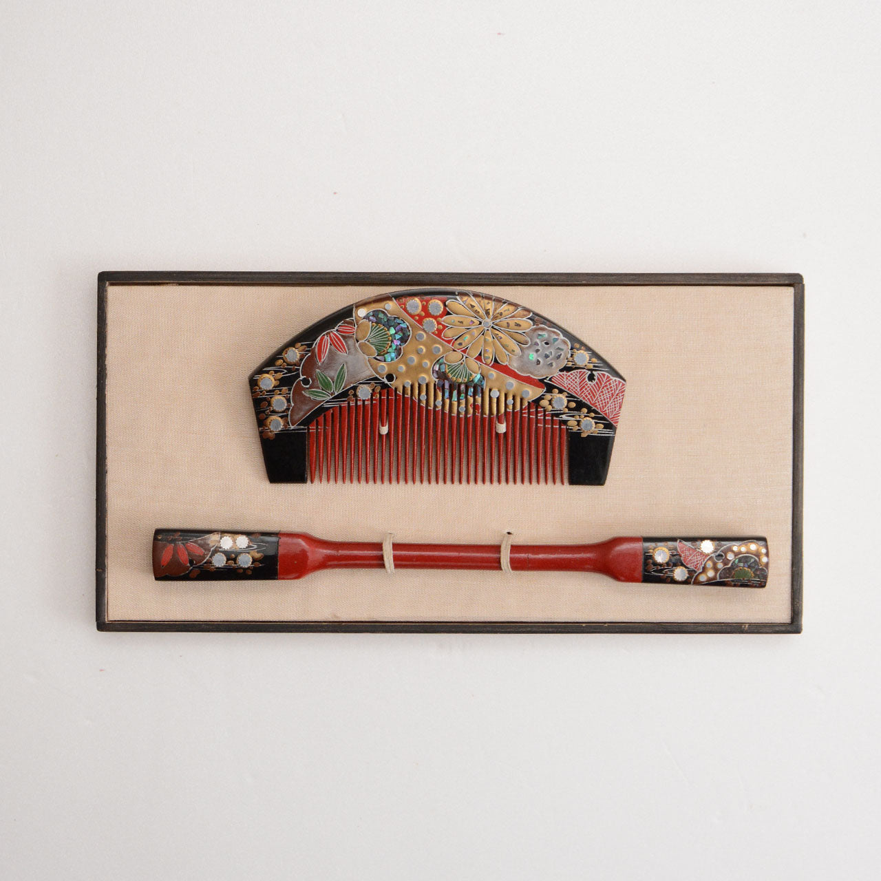 Antique Japanese comb and hair accessory set