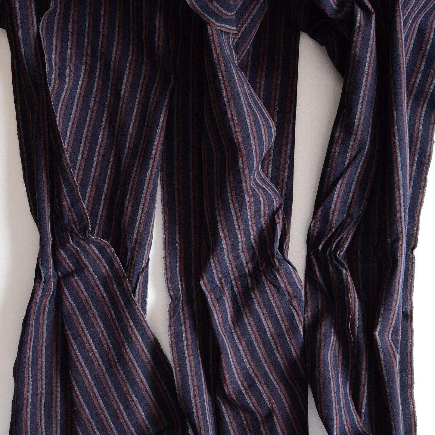 Japanese Fabric Scraps Cotton Stripe Pattern Vintage Set of 3