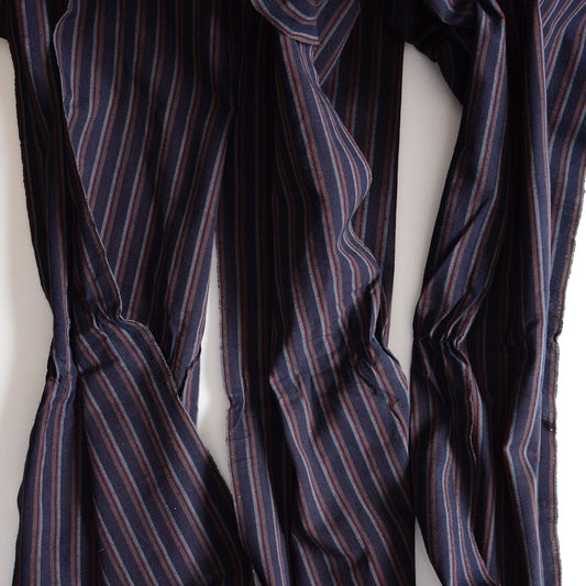 Japanese Fabric Scraps Cotton Stripe Pattern Vintage Set of 3