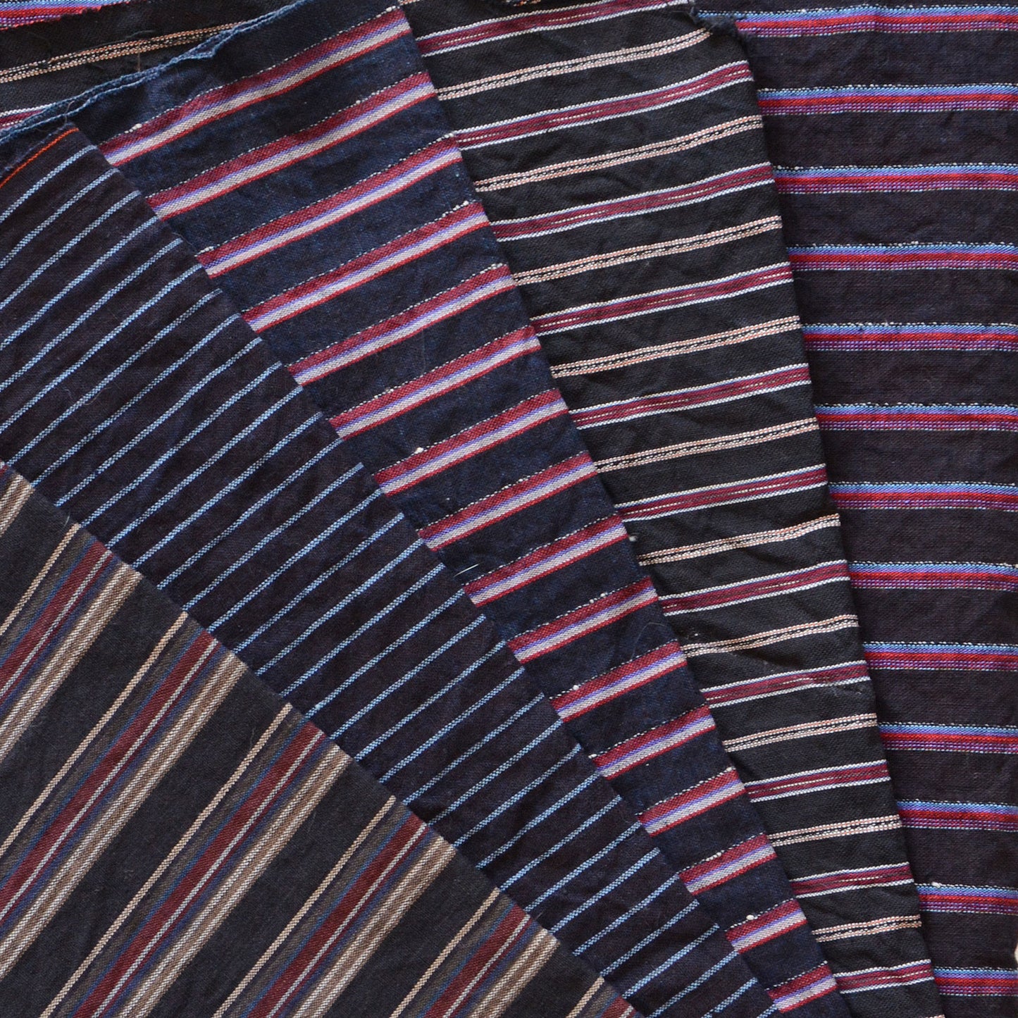 Japanese Fabric Scraps Set Cotton Stripe Pattern Vintage B8