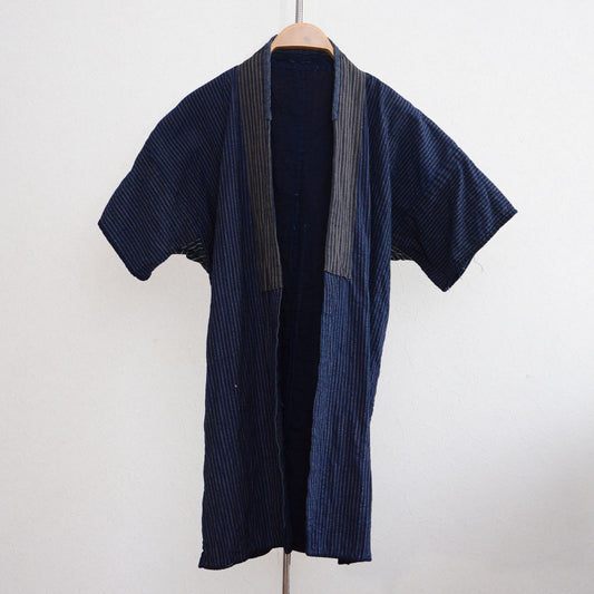 Vintage Japanese Noragi Jacket with Bold Sashiko Stitching