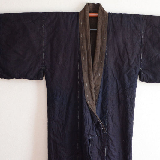 Kimono Padded Jacket Tanzen Indigo Japanese Fabric Cotton Vintage