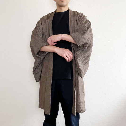 Vintage Japanese Men's Haori Kimono | Traditional Patterned Jacket | Antique Kimono Coat