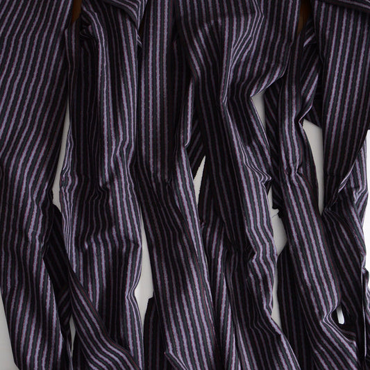 Japanese Fabric Scraps Cotton Stripe Pattern Vintage Set of 6