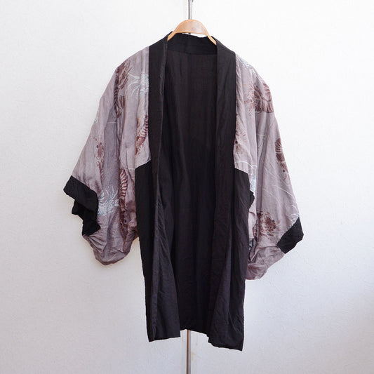 Lucky Shrimp Lining Japanese Vintage Haori for Men | One-of-a-Kind Kimono Jacket