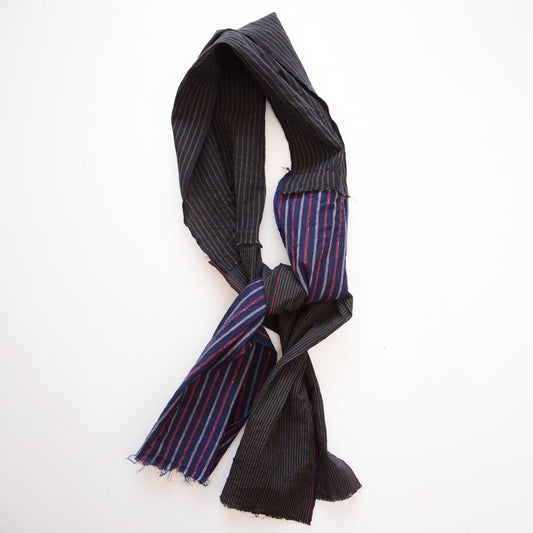 Vintage Japanese cotton stole with hand-stitched details