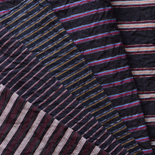 Vintage Japanese Fabric Scraps Set Cotton Stripe Pattern Vintage B9