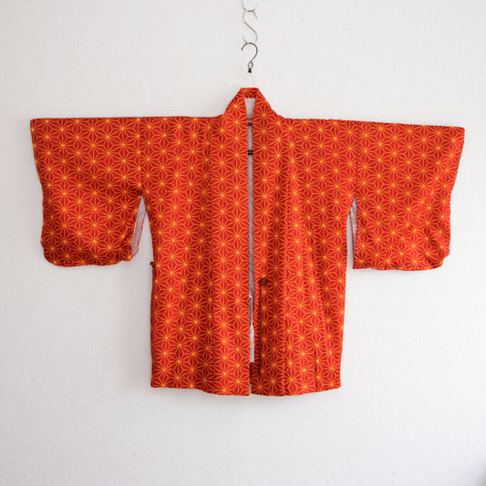 Haori Shibori Antique Kimono Jacket Women Asanoha Pattern Japan Vintage Made in Japan