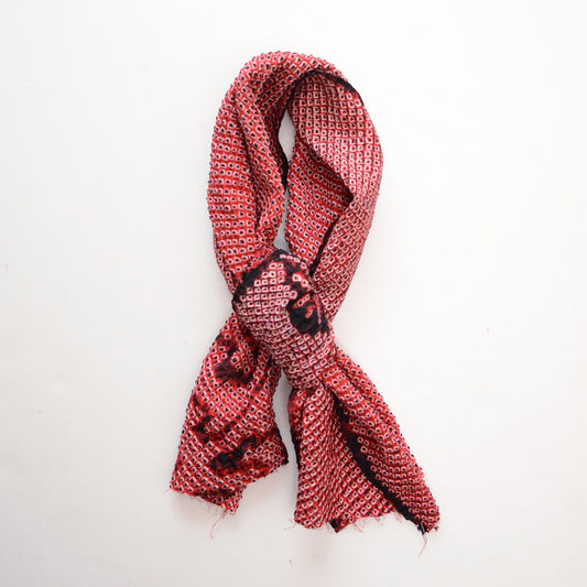 Japanese Silk Obiage Scarf Red Japan Vintage Coordination with clothes is also nice 2