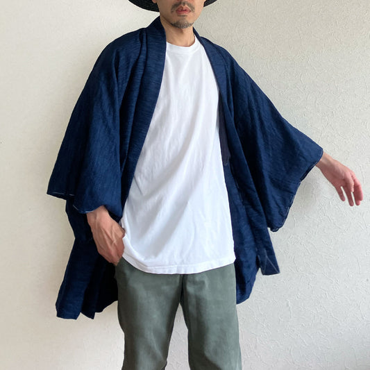 Japan vintage haori kimono jacket with dragon embroidered lining, late Showa era