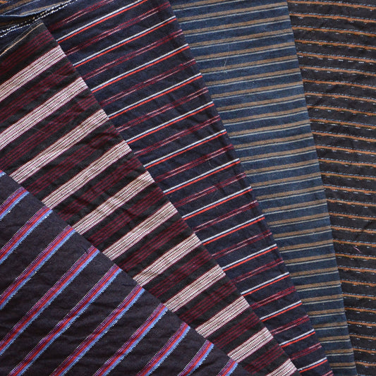 Vintage Japanese Fabric Scraps Set Cotton Stripe Pattern Vintage B10
