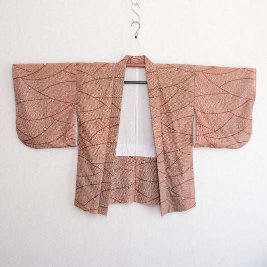 Shibori-style print haori kimono Retro modern Japanese pattern Japan vintage for women