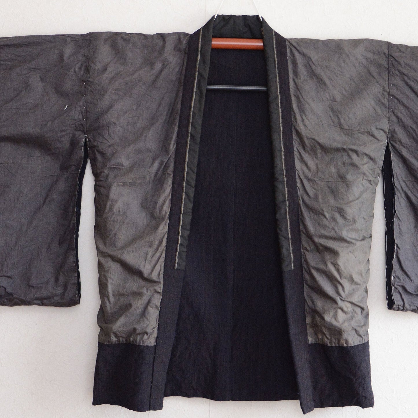Kimono Jacket Japanese Fabric Vintage Crazy Pattern Indigo Stripe