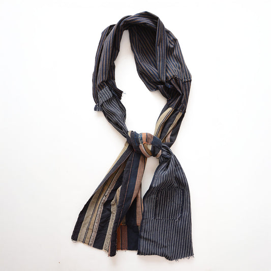 Boro patchwork scarf made from vintage Japanese cotton