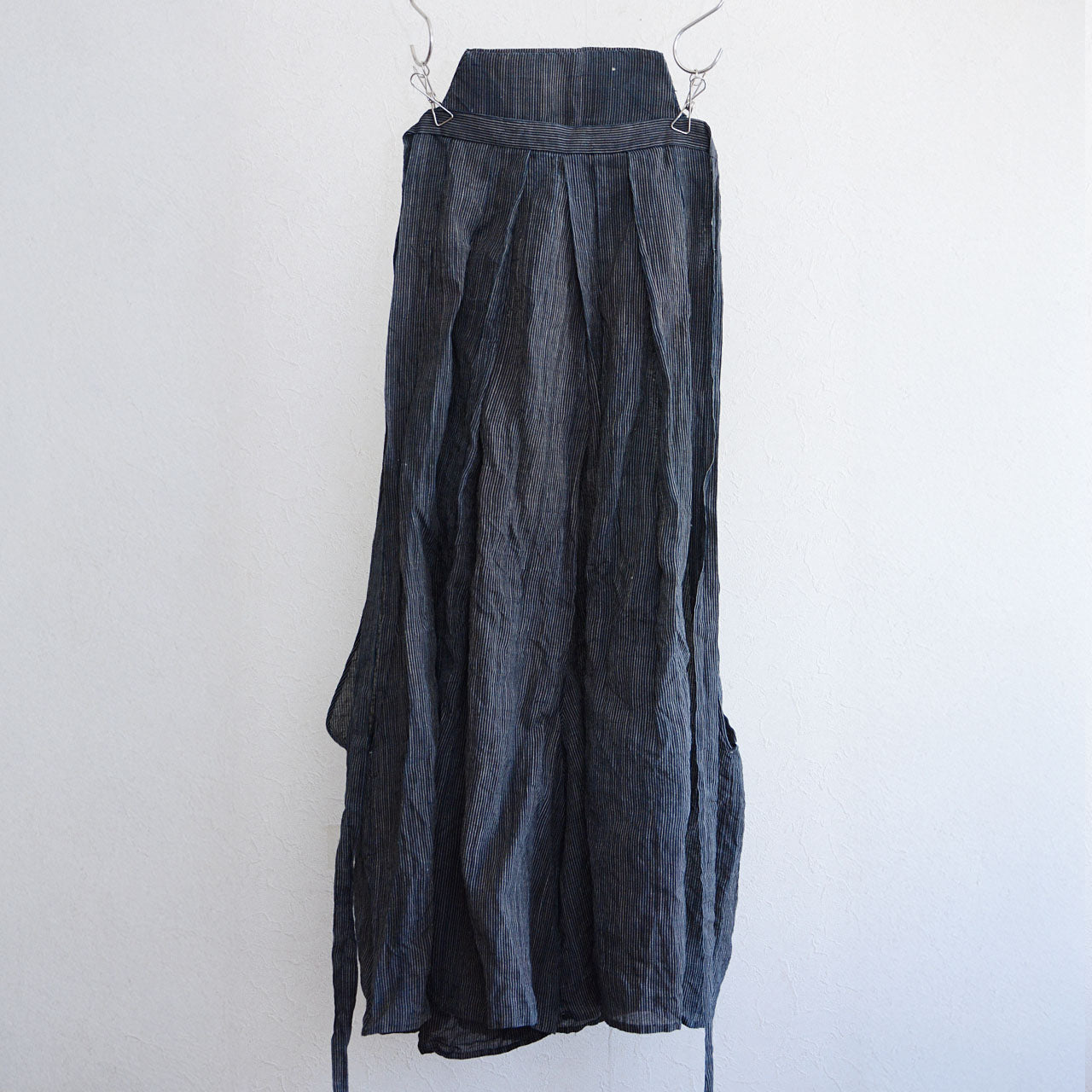 Indigo-dyed hemp umanori hakama pants from early 20th century Japan