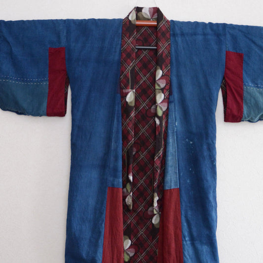 Kimono Robe Women Long Japanese Fabric Vintage Indigo