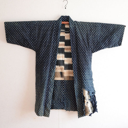 boro hanten jacket haori kimono indigo kasuri fabric japan vintage
