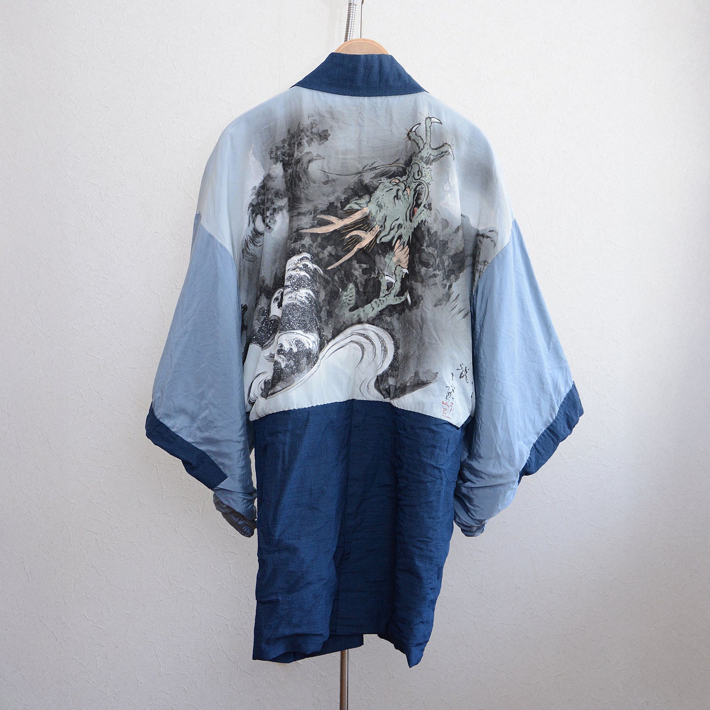 Haori Kimono Japanese For Men Vintage Jacket Dragon Painting