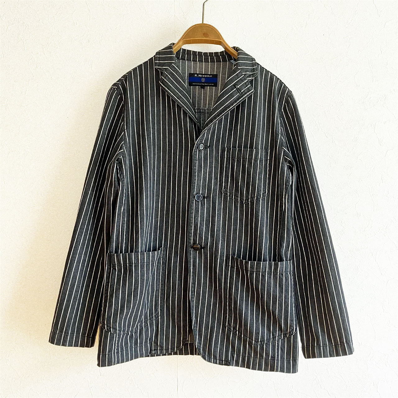 R.NEWBOLD striped cotton tailored jacket 90s vintage