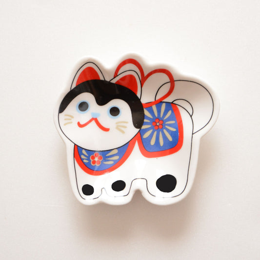 Mini ceramic plate with cute cat design