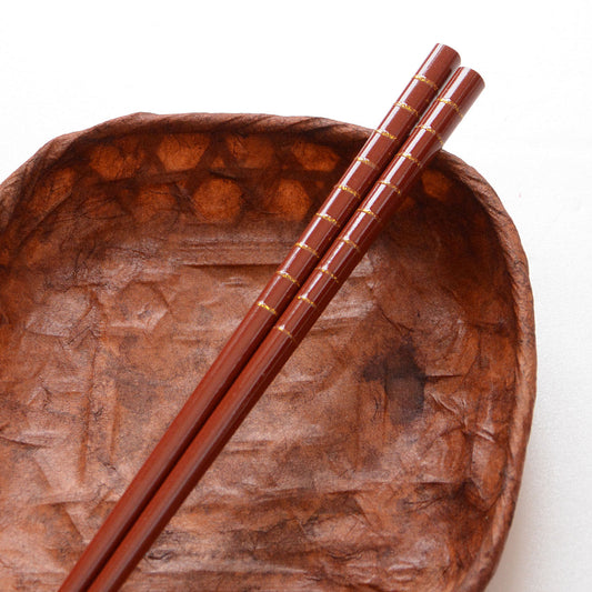 Japanese bamboo chopsticks with gold glitter accents