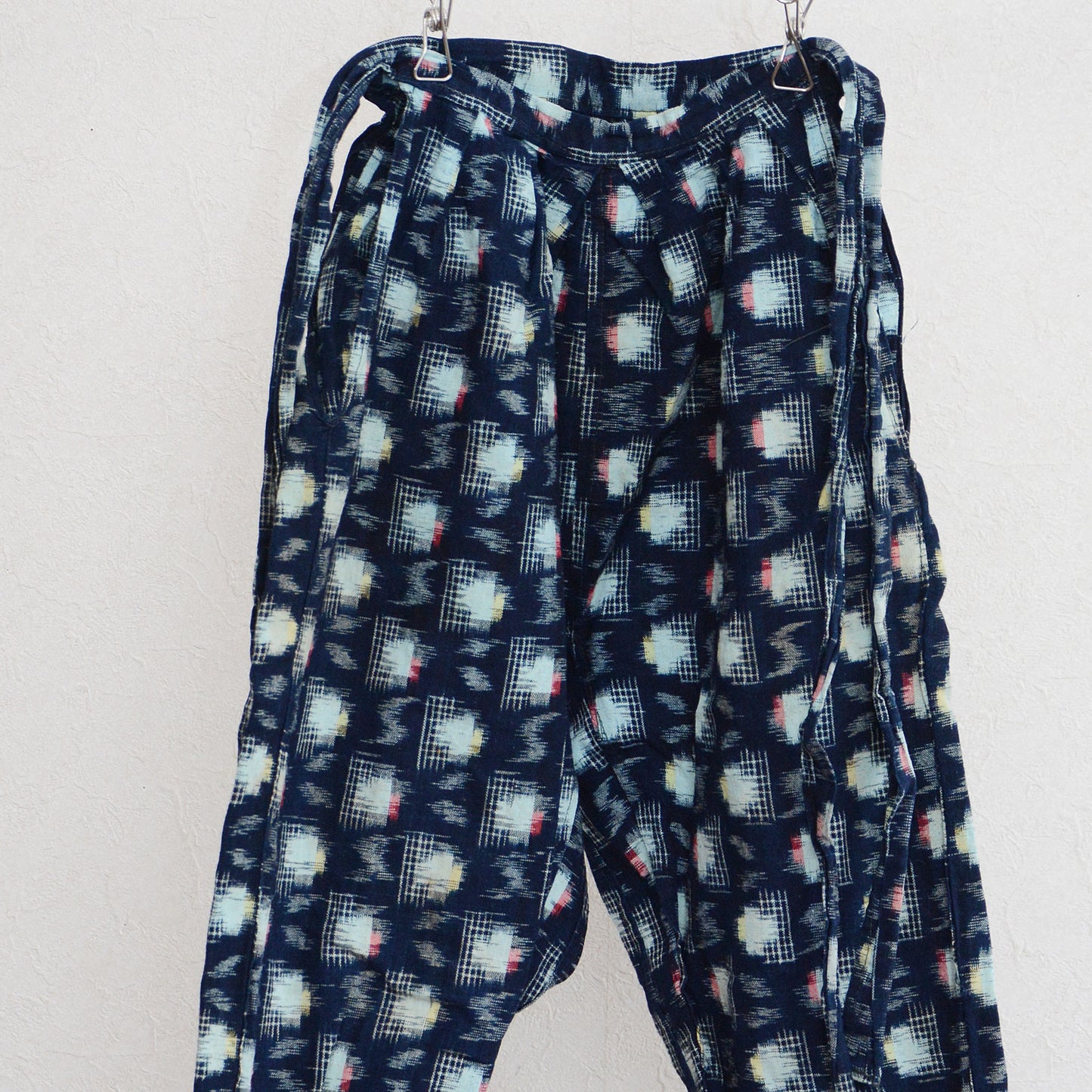 Monpe Pants For Children Kimono Japanese Fabric Vintage Indigo Aizome Kasuri Pattern
