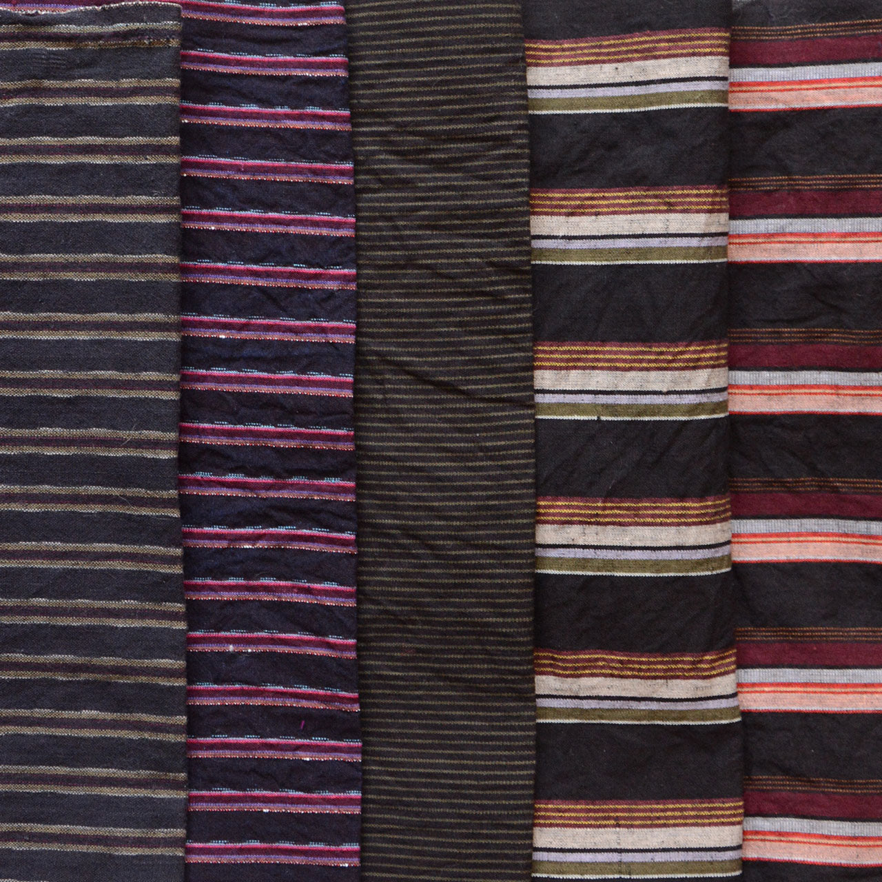 Vintage Japanese Cotton Stripes – 5 Assorted Pieces for Handcrafting B16
