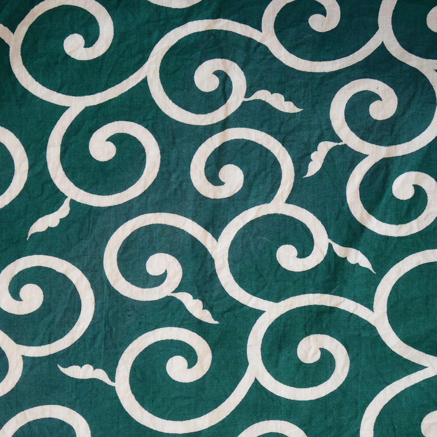 Karakusa Furoshiki Wrapping Cloth Japanese Fabric Cotton Vintage Green Large