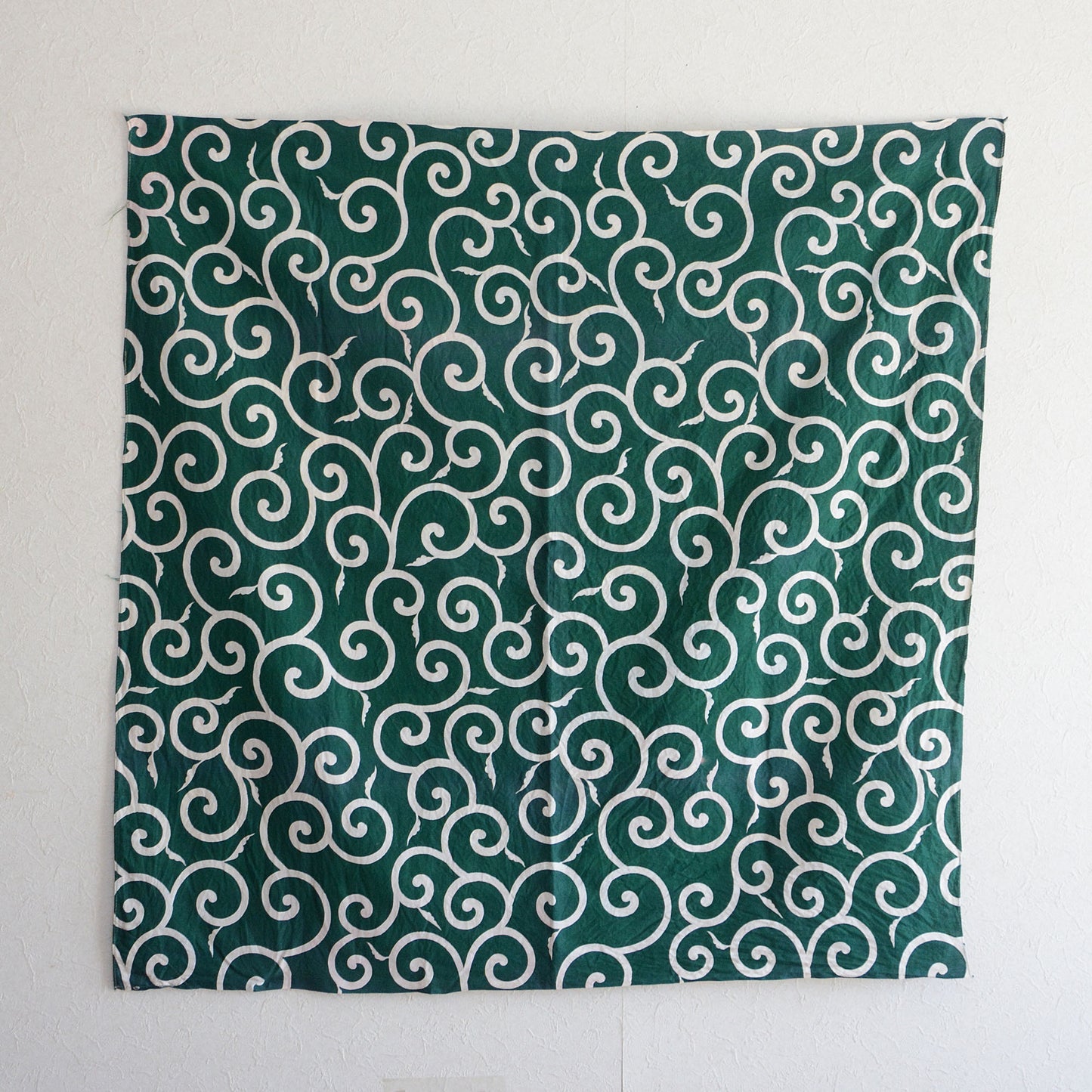 Furoshiki Wrapping Cloth Japanese Fabric Cotton Vintage Karakusa Pattern Green