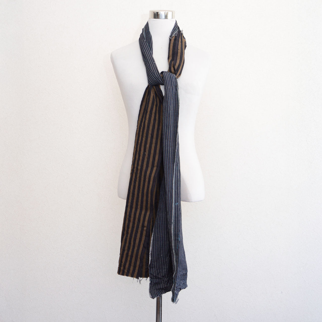 Hand-stitched vintage Japanese scarf made from patchworked cotton