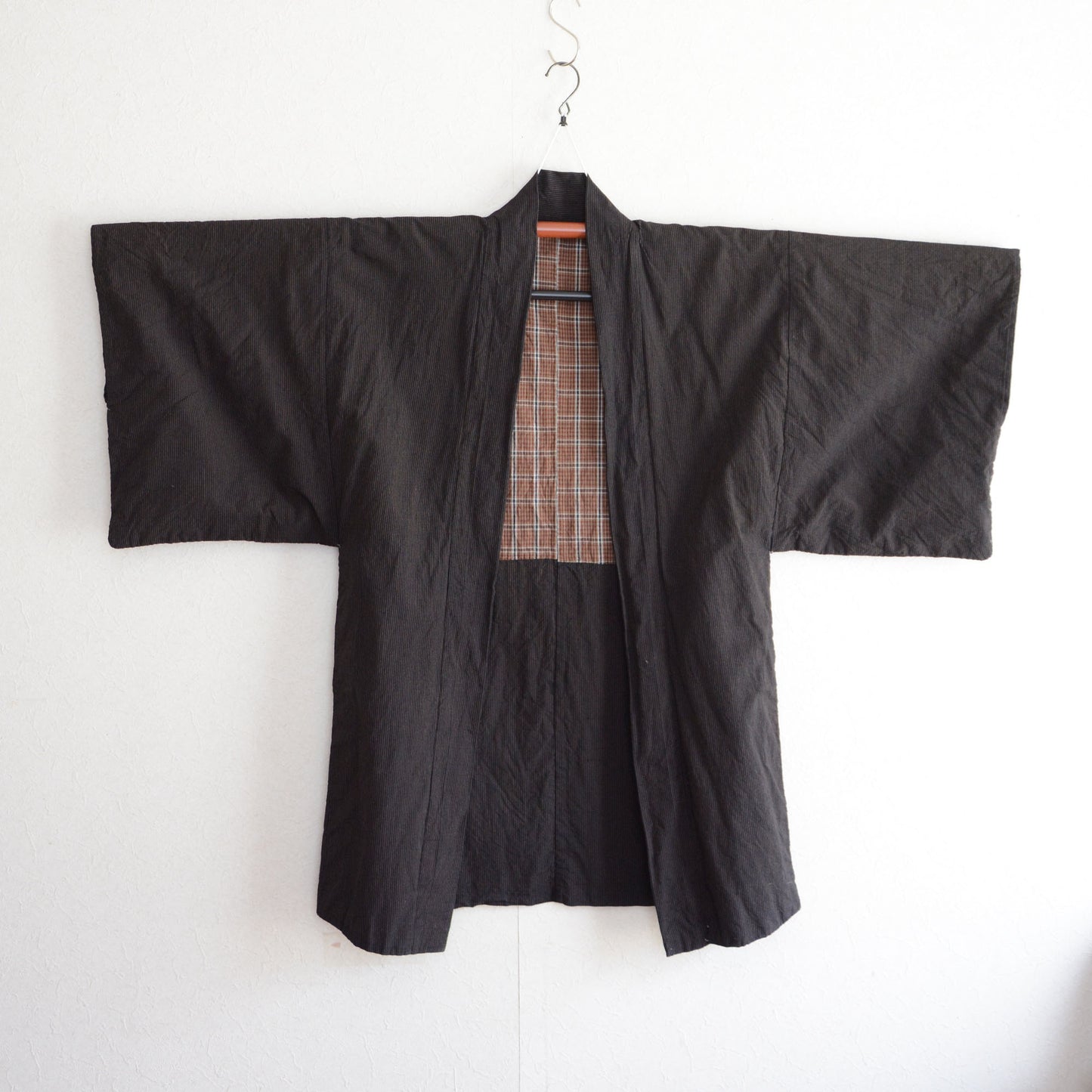 Haori Kimono Japanese For Men Jacket Cotton Vintage Fabric Stripe Pattern