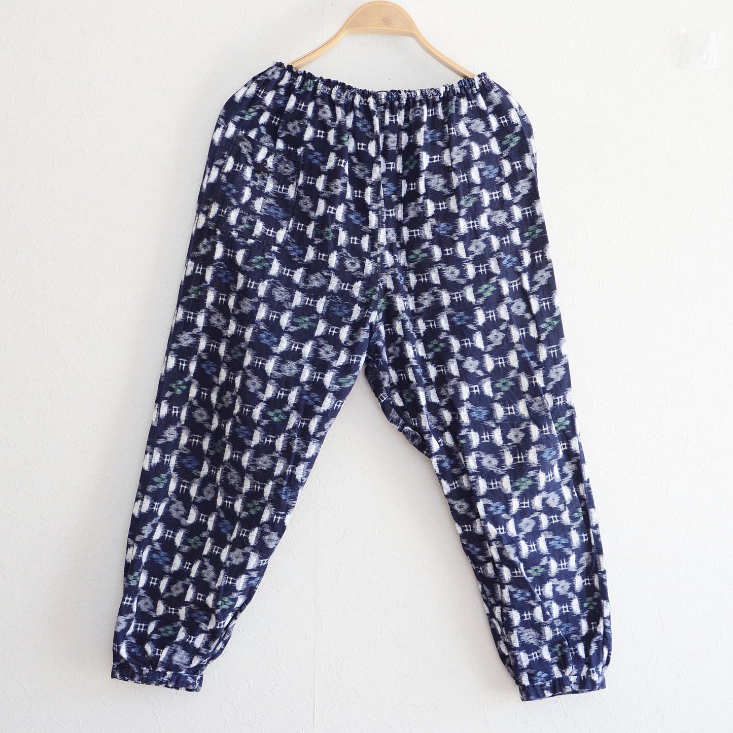 Monpe Pants Noragi Japanese Fabric Cotton Vintage Kasuri Pattern