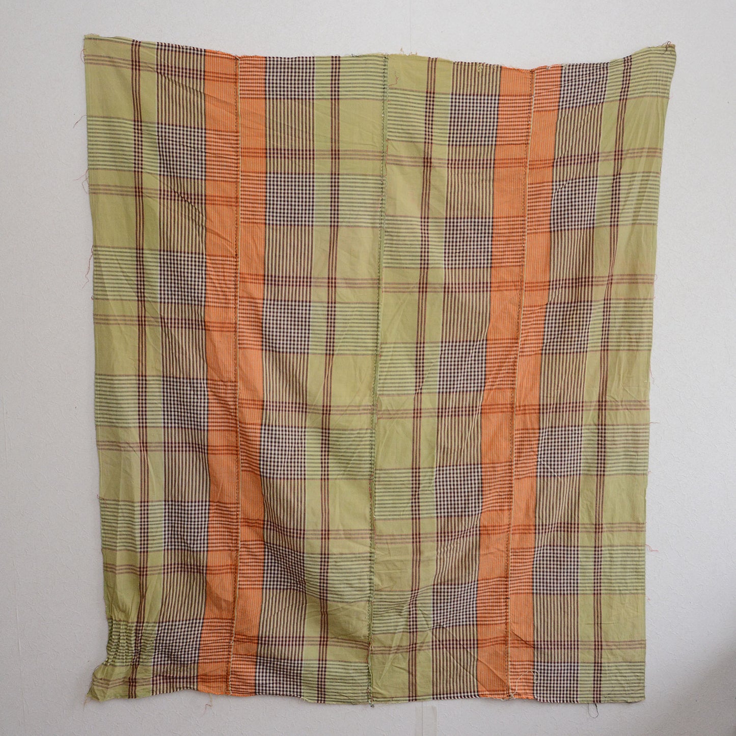 Japanese Fabric Cotton Vintage Scraps Futon Cover Checkered Pattern Textile