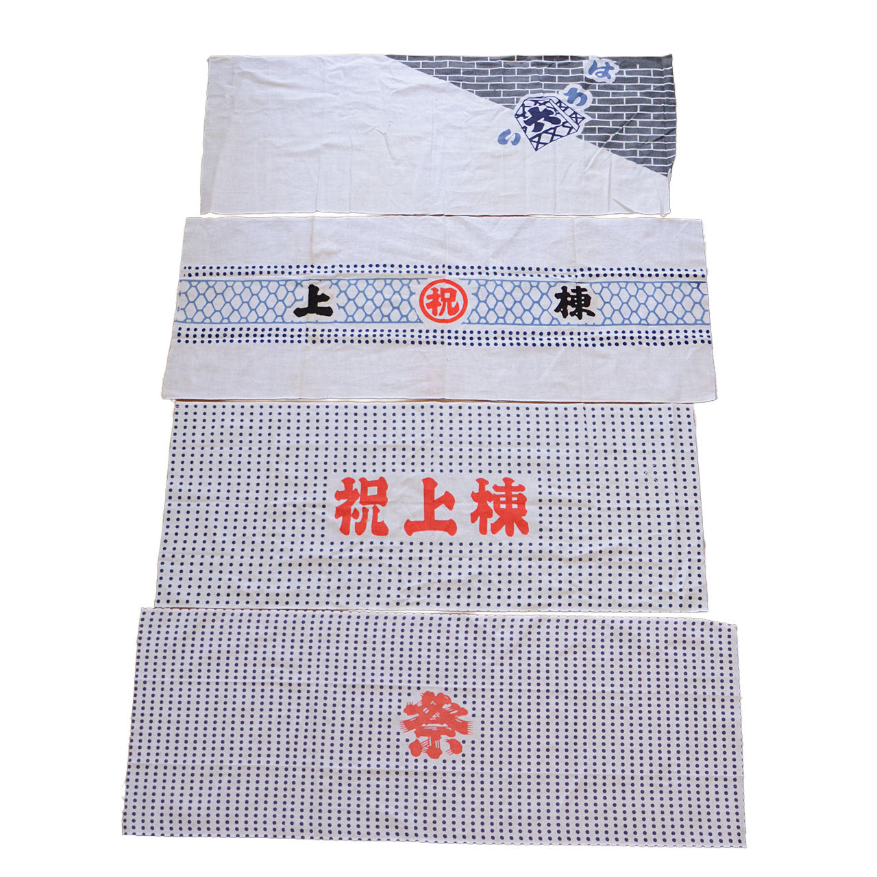 Cotton tenugui cloths from Japan with retro patterns