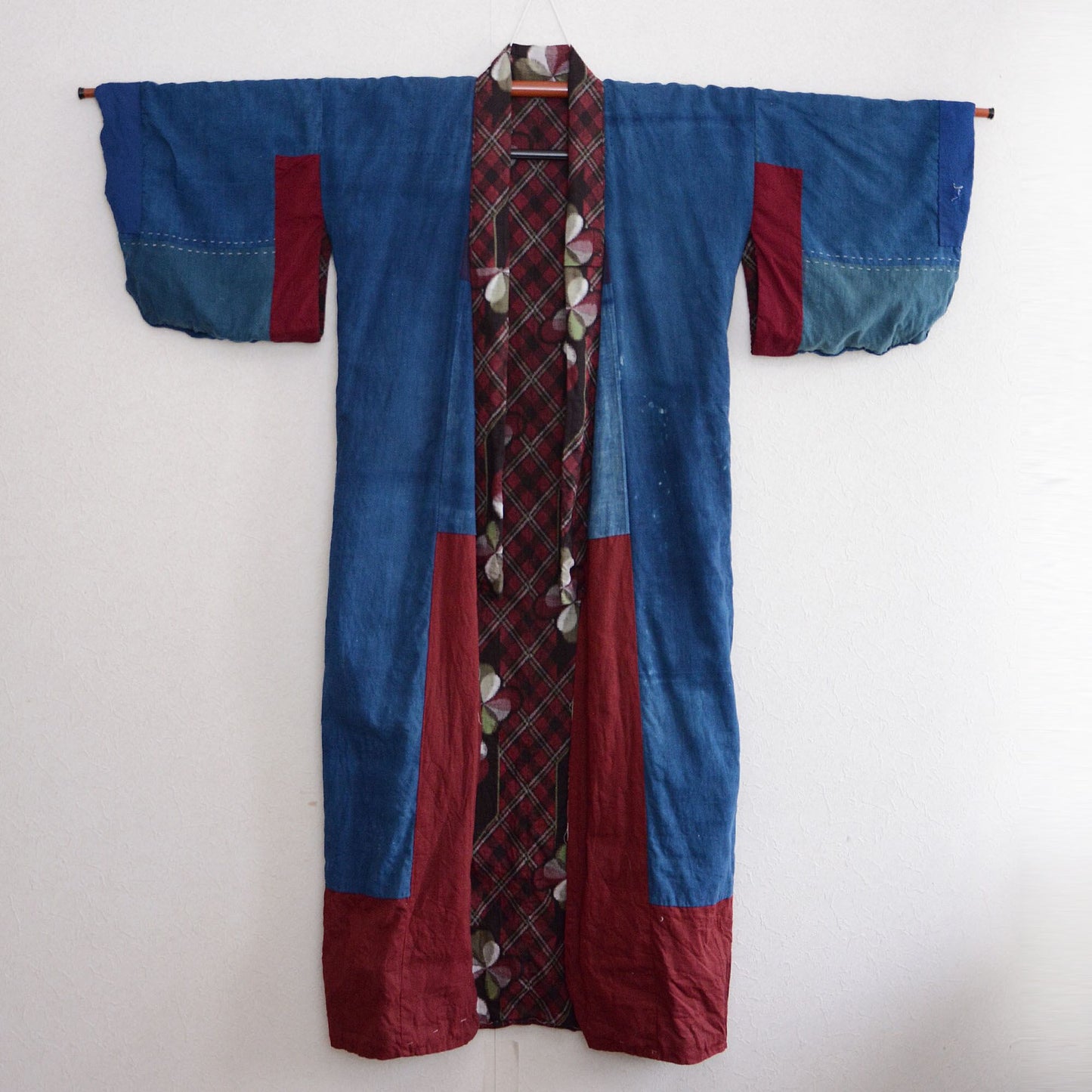 Kimono Robe Women Long Japanese Fabric Vintage Indigo