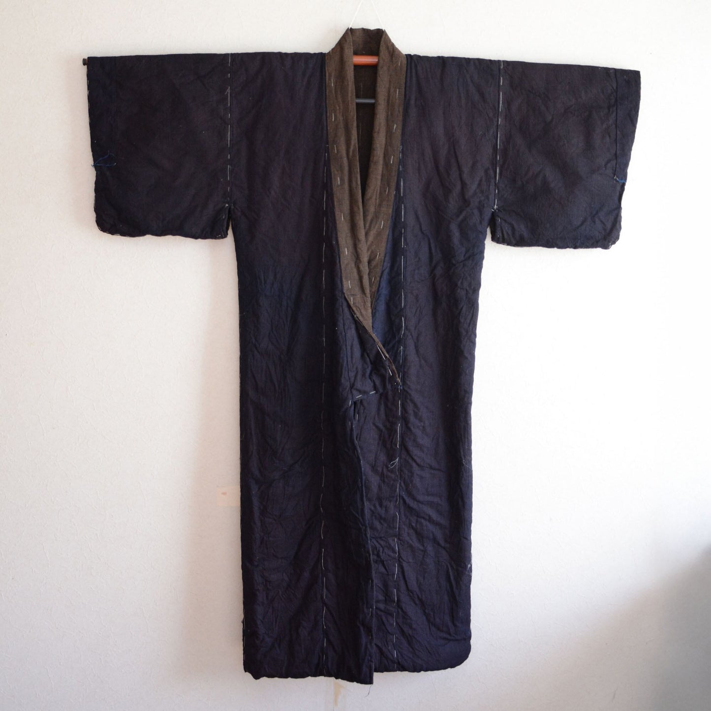 Kimono Padded Jacket Tanzen Indigo Japanese Fabric Cotton Vintage