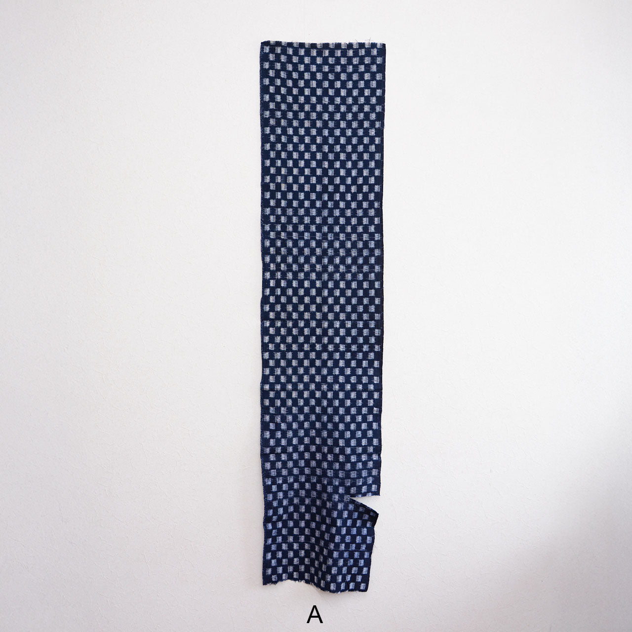 Vintage Japanese cotton fabric remnants with indigo dye and kasuri patterns